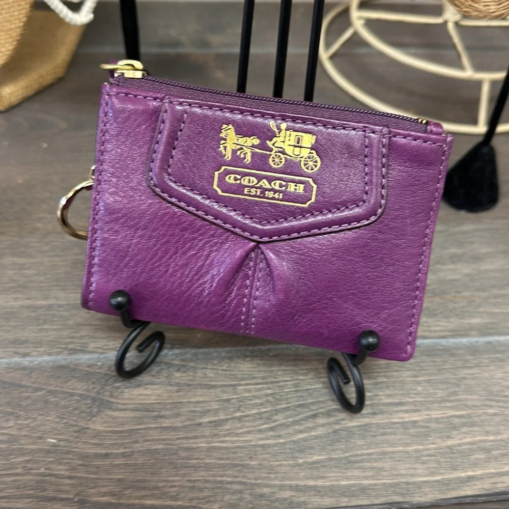 Coach Purple Leather Coin Purse